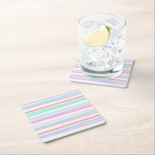 Dessous-de-verre Carré En Papier Printemps couleurs d'été en rayures