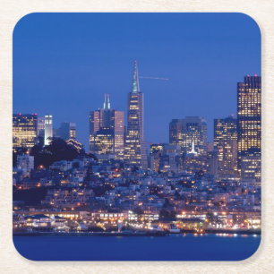 Dessous-de-verre Carré En Papier Pris du toit de la prison sur Alcatraz