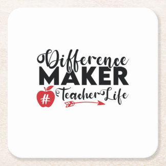 Dessous-de-verre Carré En Papier Professeur Art Différence Maker Vie de l'enseignan