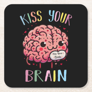Dessous-de-verre Carré En Papier Professeur Kiss Your Brain