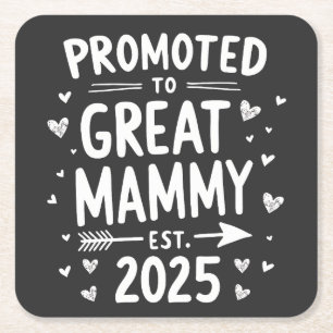 Dessous-de-verre Carré En Papier Promu à Great Mammy Est. Fête des mères 2025
