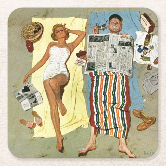 Dessous-de-verre Carré En Papier Protection solaire ? (Devant)