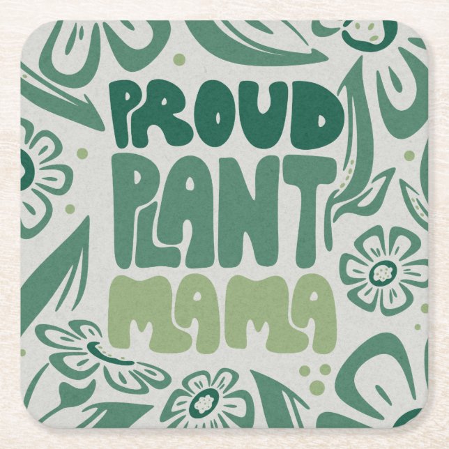 Dessous-de-verre Carré En Papier Proud Plant Mama – Bold Plant Lover (Devant)