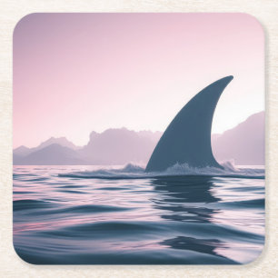 Dessous-de-verre Carré En Papier Puissance de l'Aileron de Requin