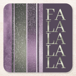 Dessous-de-verre Carré En Papier Purple Green Fa Noël La La Motif#27 ID1009