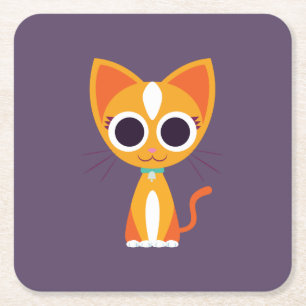 Dessous-de-verre Carré En Papier Purrl le chat