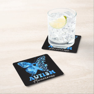 Dessous-de-verre Carré En Papier Puzzle Papillon Coloré