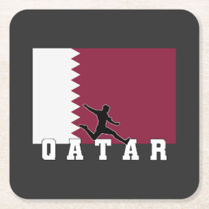 Dessous-de-verre Carré En Papier Qatar Football Équipe Nationale du Qatar