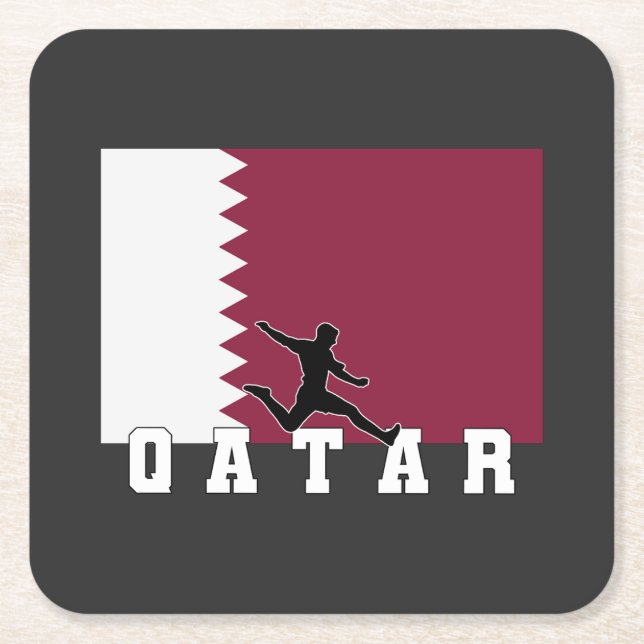 Dessous-de-verre Carré En Papier Qatar Football Soccer | Qatar National Team (Devant)