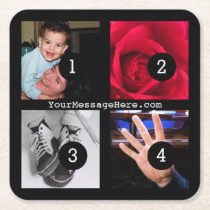 Dessous-de-verre Carré En Papier Quatre de vos photos et de vos textes pour vous fa