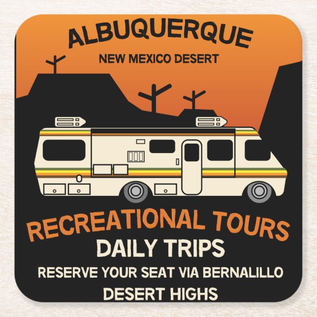 Dessous-de-verre Carré En Papier Queen of the Camper - Drôle Camping RV Caravan (Devant)