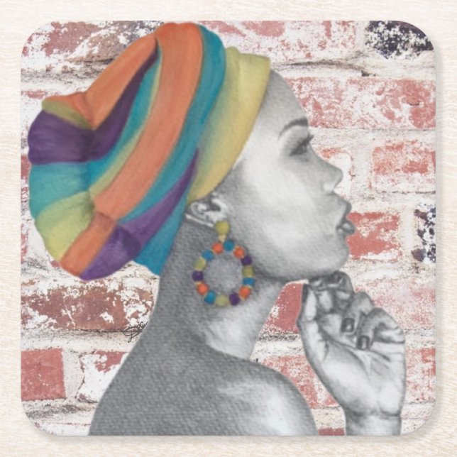 Dessous-de-verre Carré En Papier QUÉENCONFIANCE - Dessous de verre papier (Devant)