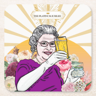 Dessous-de-verre Carré En Papier Queen's Platinum Jubilee Commémoriser le Dessous d
