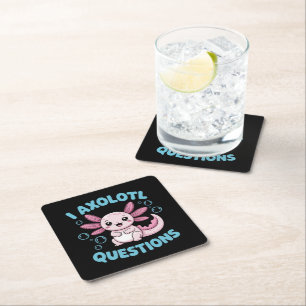Dessous-de-verre Carré En Papier questions sur l'axolotl