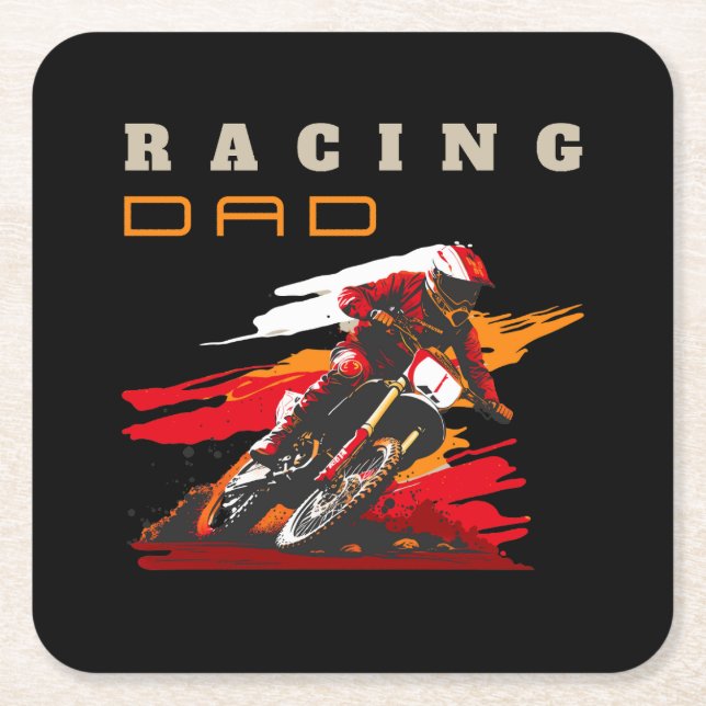 Dessous-de-verre Carré En Papier Racing papa (Devant)