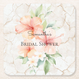 Dessous-de-verre Carré En Papier Rafraîchissement d'été Blush Pêche Hibiscus Récept