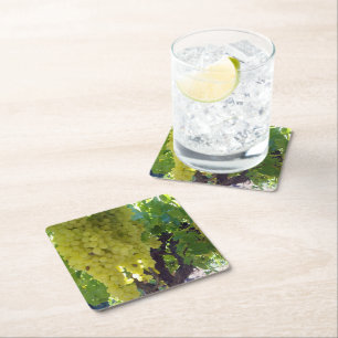 Dessous-de-verre Carré En Papier Raisins De Sultana Sur Une Vigne De Raisin,