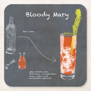 Dessous-de-verre Carré En Papier Recette de Bloody Mary