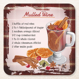 Dessous-de-verre Carré En Papier Recette traditionnelle de vin chaud pour boisson d