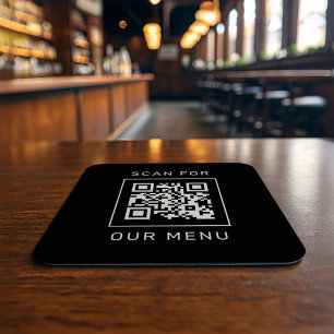 Dessous-de-verre Carré En Papier Rechercher notre menu Code QR personnalisé et logo