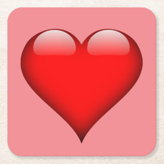 Dessous-de-verre Carré En Papier Red Heart Love