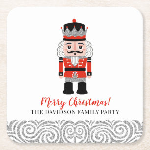 Dessous-de-verre Carré En Papier Red Nutcracker Soldat Noël Fête de Noël