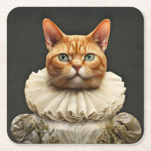 Dessous-de-verre Carré En Papier Regal Cat