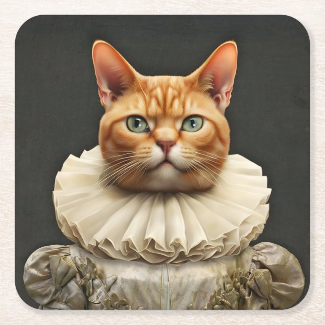 Dessous-de-verre Carré En Papier Regal Cat (Devant)