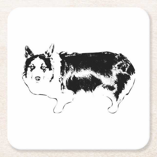 Dessous-de-verre Carré En Papier Regardez qui regarde (Devant)