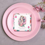 Dessous-de-verre Carré En Papier Reine de Coeur Carte à Jouer Rose Fête de Mariage<br><div class="desc">Célébrez la future mariée avec le design enchanteur "Reine de Cœur Carte à Jouer Rose Pâle Baby Shower de Mariée", une fusion parfaite de fantaisie et d'élégance. Ce design capture l'essence d'un pays des merveilles de conte de fées, s'inspirant du classique conte d'Alice au pays des merveilles. Il est idéal...</div>