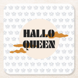 Dessous-de-verre Carré En Papier Reine d'Halloween, reine d'Halloween rétro, art d'