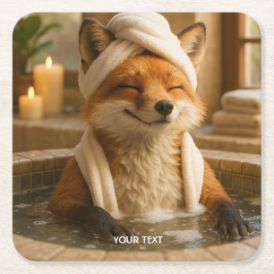 Dessous-de-verre Carré En Papier Renard Mignon Fantastique Au Spa