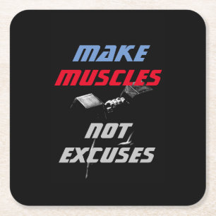 Dessous-de-verre Carré En Papier Rendre les muscles Bodybuilding Fitness Motivation