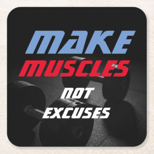 Dessous-de-verre Carré En Papier Rendre les muscles Bodybuilding Fitness Motivation