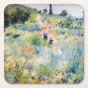 Dessous-de-verre Carré En Papier Renoir - Chemin montant dans les hautes herbes