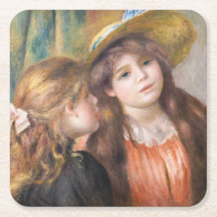Dessous-de-verre Carré En Papier Renoir - Portrait de deux petites filles