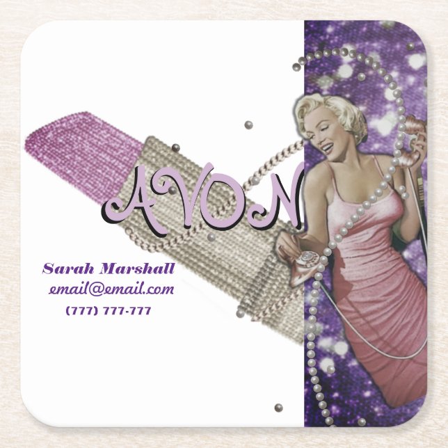 Dessous-de-verre Carré En Papier Représentant d'Avon (Devant)