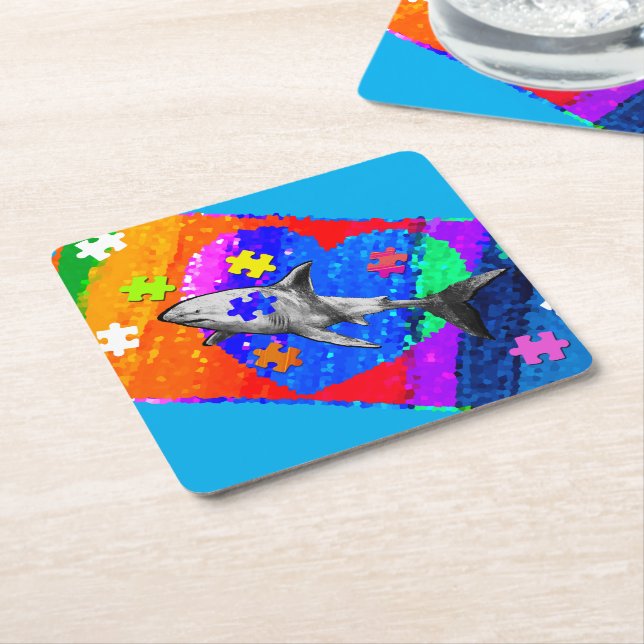 Dessous-de-verre Carré En Papier Requin (Incliné)