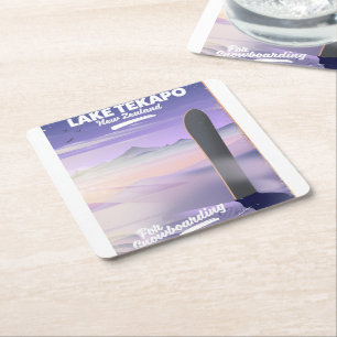 Dessous-de-verre Carré En Papier réservez un voyage aujourd'hui lac Tekapo Nouvelle