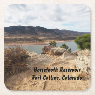 Dessous-de-verre Carré En Papier Réservoir de Horsetooth, Fort Collins, le Colorado