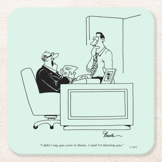 Dessous-de-verre Carré En Papier Responsabilité Office (Devant)