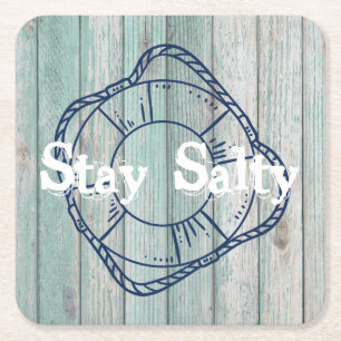 Dessous-de-verre Carré En Papier Restez Salty Beach Life