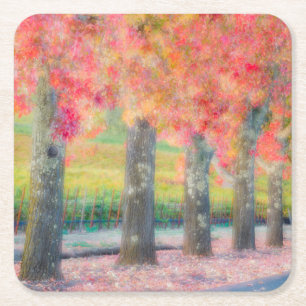 Dessous-de-verre Carré En Papier Résumé des arbres de Napa Valley