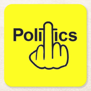 Dessous-de-verre Carré En Papier Retourner de la politique de dessous de verre