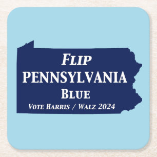 Dessous-de-verre Carré En Papier Retourner Pennsylvania Blue en 2024