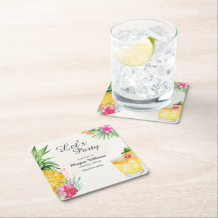 Dessous-de-verre Carré En Papier Retraite Tropical Summer Cocktail Party