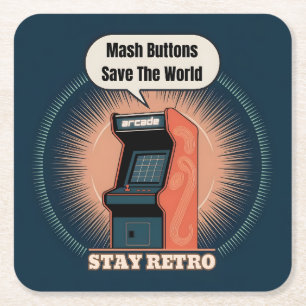 Dessous-de-verre Carré En Papier Retro 80s Arcade Gaming Nerdy Humour