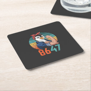 Dessous-de-verre Carré En Papier Retro 8647 Est 2028 Pourtant Pingouin Anti Trump
