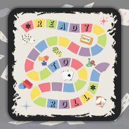 Dessous-de-verre Carré En Papier Retro Colorful Board Game Night