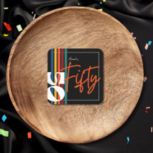 Retro Colorful Striped Fifty Birthday Party Chic